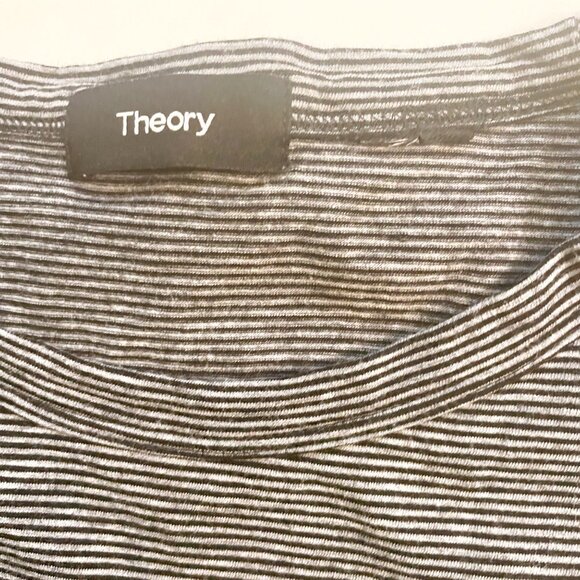 Theory Men's Clean Mini Stripe Tee, Size Large - Picture 4 of 5